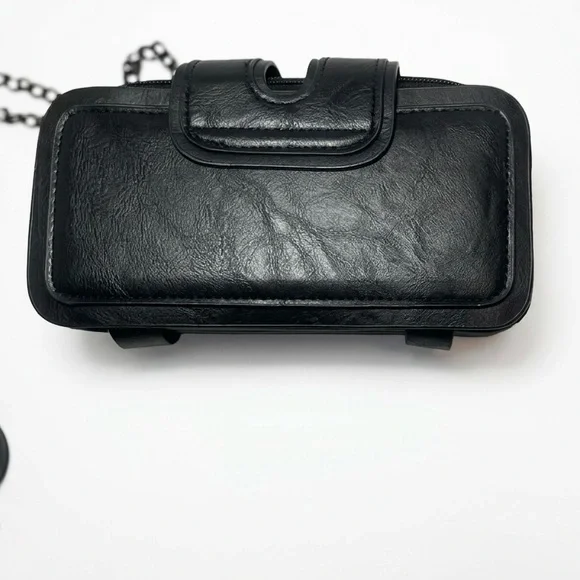 Black Studded Festival Crossbody Bag - Rhinestone Buckle Wallet Clutch - Picture 2 of 9